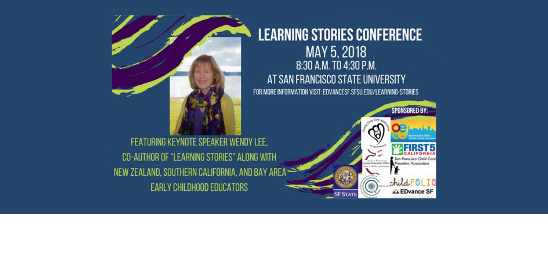 Learning Stories Conference flyer 5-8-18
